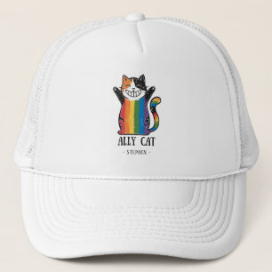 Ally Cat - Rainbow Cat LGBTQ Pride (2) Truckerkappe