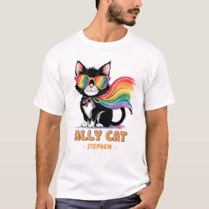 Ally Cat - Rainbow Cat LGBTQ Pride T-Shirt