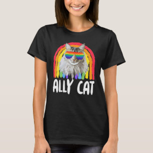 Ally Cat Rainbow Sonnenbrillen Gay Pride Kitty All T-Shirt