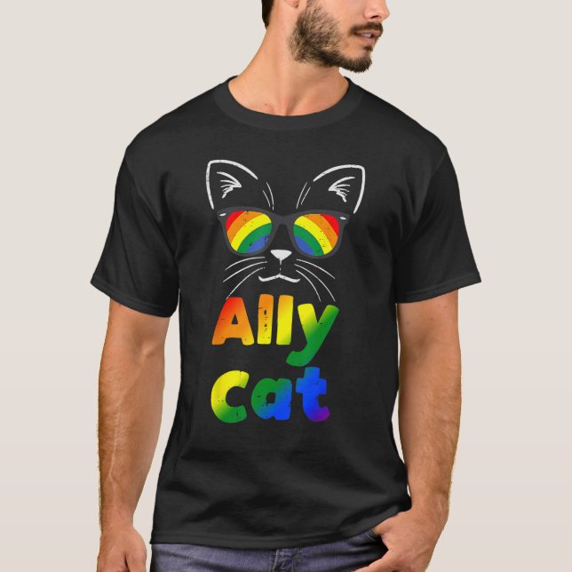 Ally Cat Transgender Trans Pride Stuff Flag Trans T-Shirt (Vorderseite)