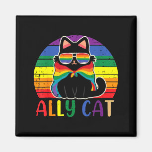 Ally Cat Vintage Lustig LGBT Lesbisch Gay Bisexuel Magnet
