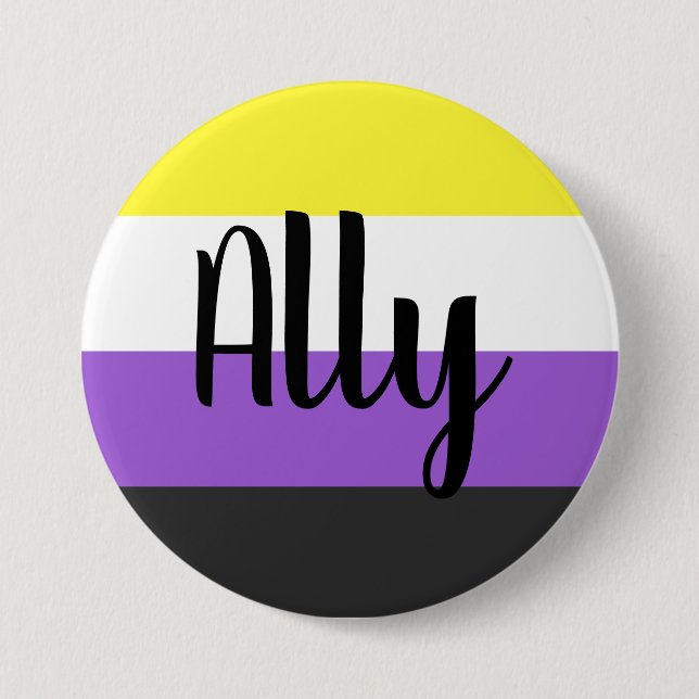 Ally-Flag, nicht binär Button (Vorderseite)