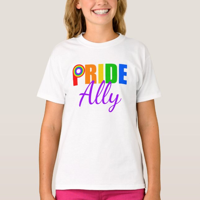 Ally Gay Straight Alliance Rainbow LGBT Kids T-Shirt (Vorderseite)