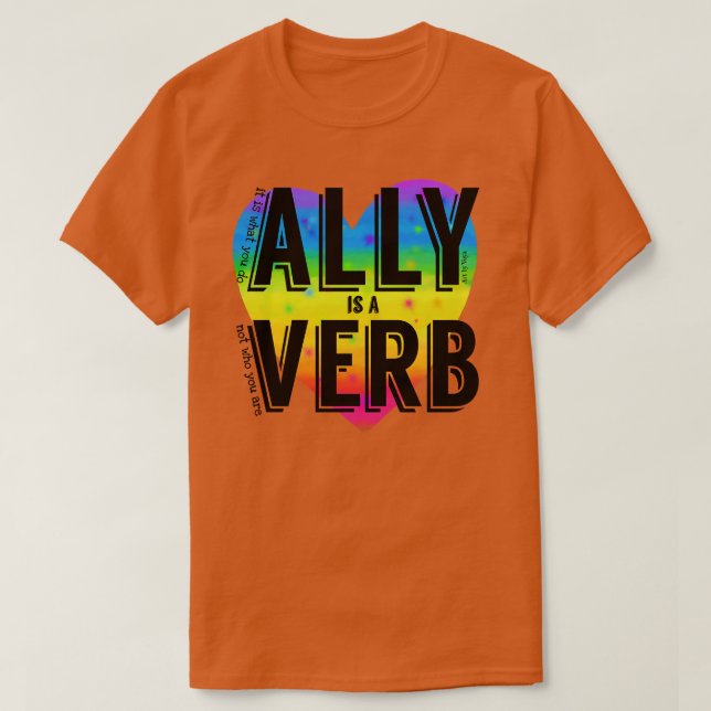 Ally ist ein Verb T-Shirt (Design vorne)