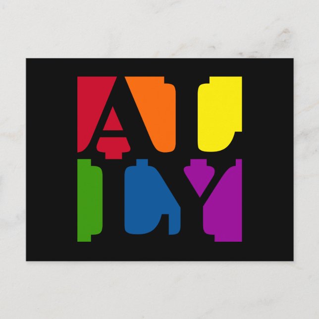 Ally Pop Black Postcard Postkarte (Vorderseite)