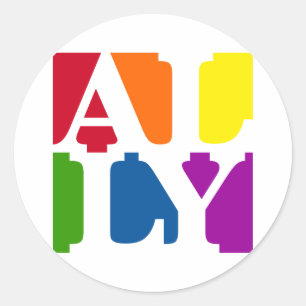 Ally Pop Round White Aufkleber