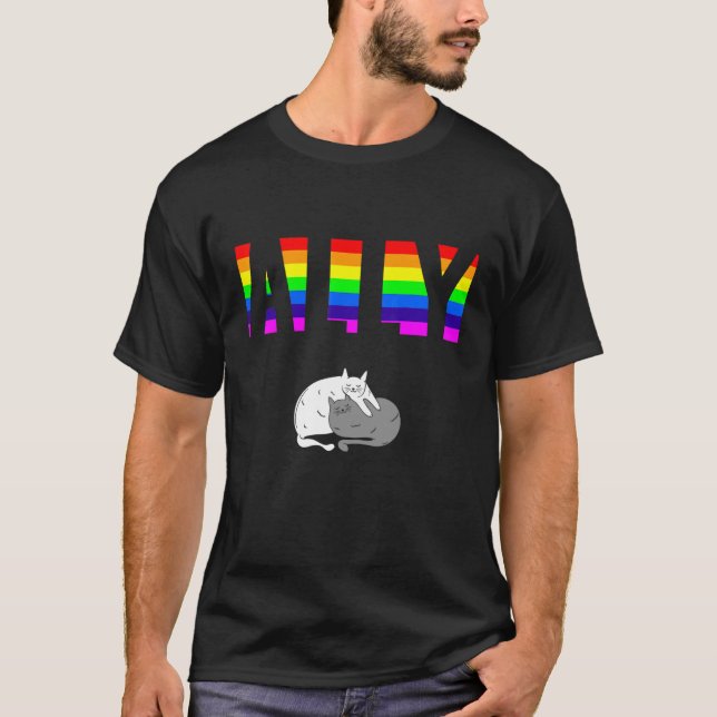 Ally Pride LGBTQ Gleichheit Rainbow Lesbian Gay Tr T-Shirt (Vorderseite)