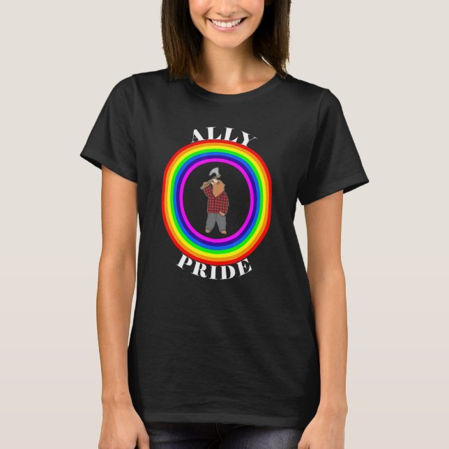 Ally Pride LGBTQ Gleichheit Rainbow Lesbian Gay Tr T-Shirt (Vorderseite)
