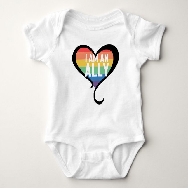 Ally Pride Rainbow Baby Bodysuit Strampler (Vorderseite)