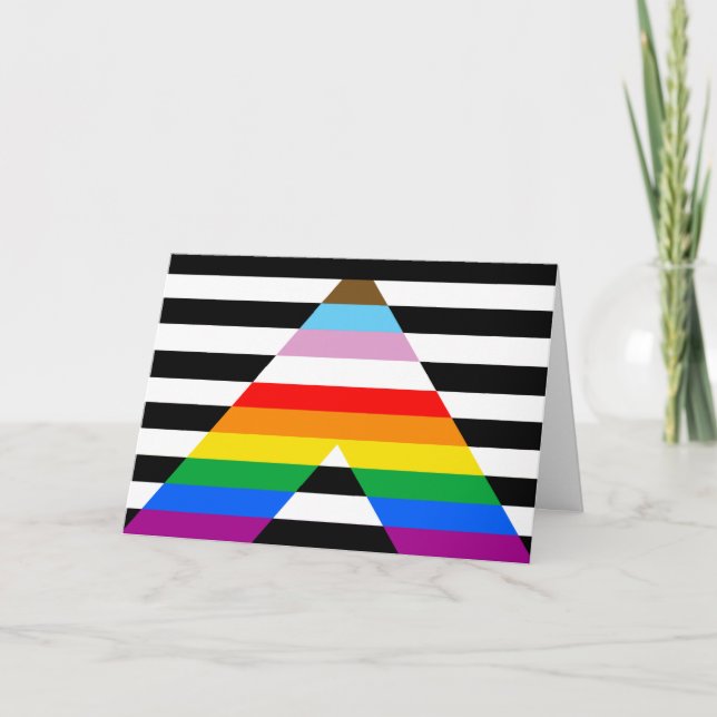Ally Progress Pride Flag Feiertagskarte (Vorderseite)