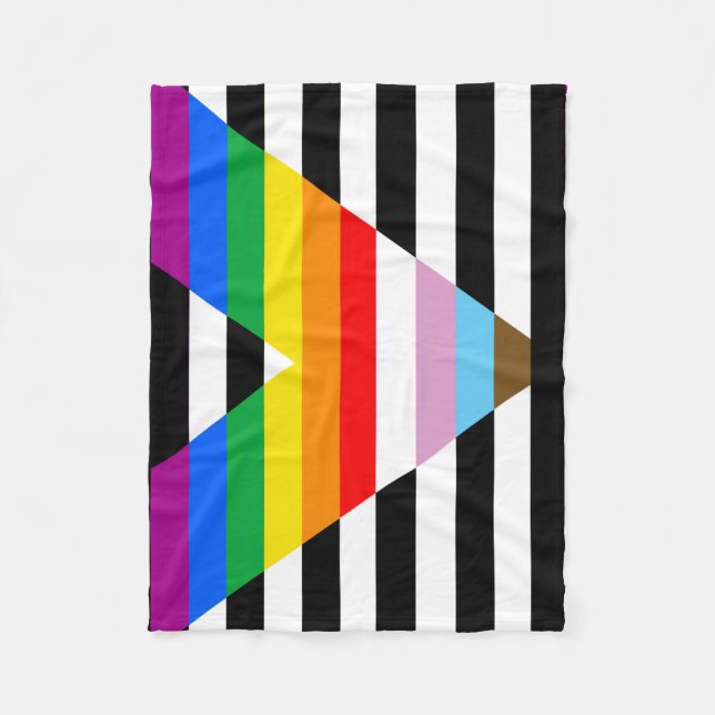 Ally Progress Pride Flag Fleecedecke (Vorderseite)