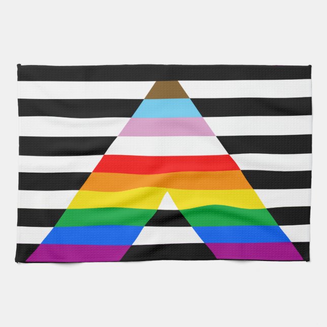 Ally Progress Pride Flag Geschirrtuch (Horizontal)