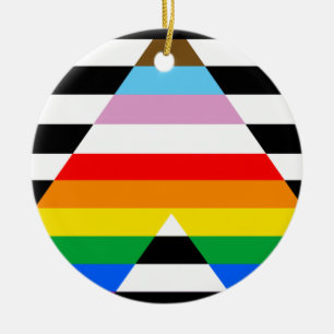 Ally Progress Pride Flag Keramik Ornament