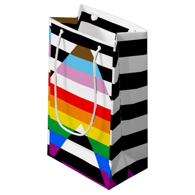 Ally Progress Pride Flag Kleine Geschenktüte (Vorderseite Schrägansicht)