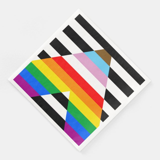 Ally Progress Pride Flag Serviette (Ecke)