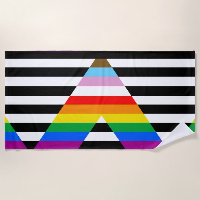 Ally Progress Pride Flag Strandtuch (Vorderseite)