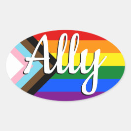 Ally | Progress Prilag Flag Ovaler Aufkleber