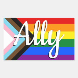 Ally | Progress Prilag Flag Rechteckiger Aufkleber
