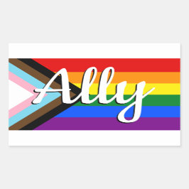 Ally | Progress Prilag Flag Rechteckiger Aufkleber