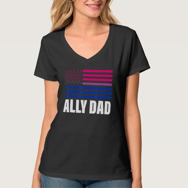 Ally Vater Bisexual Flag Lgbt Gay Pride T-Shirt (Vorderseite)