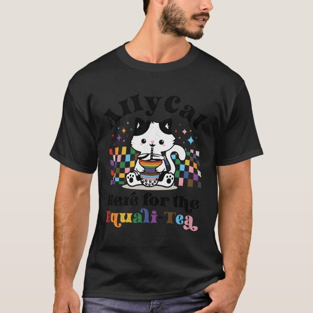Allycat hier für die Equali-Tea Lgbtq Pride Trans T-Shirt (Vorderseite)