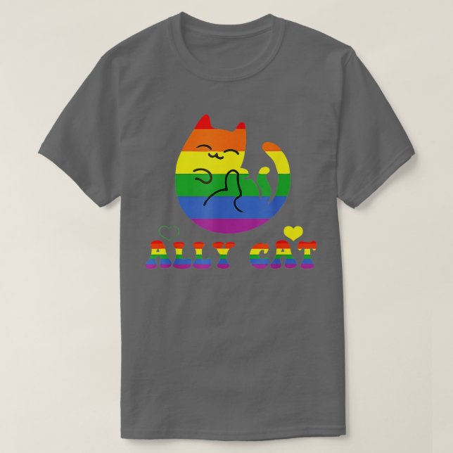 Allycat LGBT Monat Katze mit alleinerziehender Reg T-Shirt (Design vorne)
