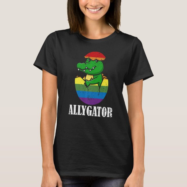 Allygator LGBT Prix Flag Eggshell Alligator LGBTQ T-Shirt (Vorderseite)