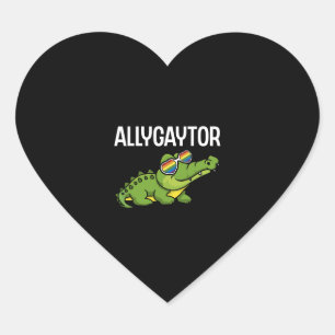 Allygaytor Rainbow Sunglass Alligator Animal LGBT Herz-Aufkleber