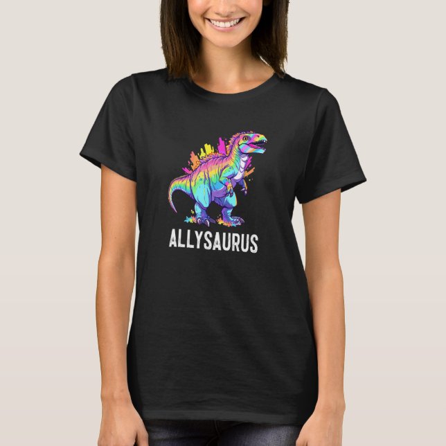 Allysaurus Dinosaur Funny Dino Rainbow Equality LG T-Shirt (Vorderseite)