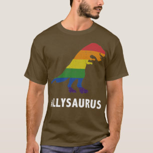 Allysaurus-Dinosaur in Regenbogenflagge für LGBT-V T-Shirt