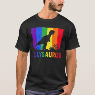 Allysaurus Lgbt Dinosaurier in Regenbogenflagge fü T-Shirt