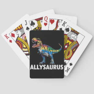 Allysaurus LGBT Dinosaurier Regenbogenflagge Ally Spielkarten
