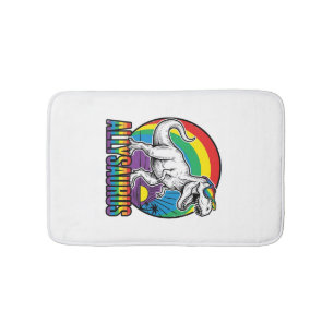 Allysaurus Regenbogen-Dinosaurier Vintage T-Shirt Badematte