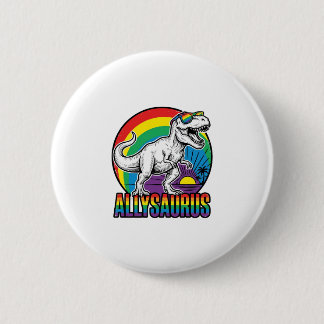 Allysaurus Regenbogen-Dinosaurier Vintage-T-Shirt- Button