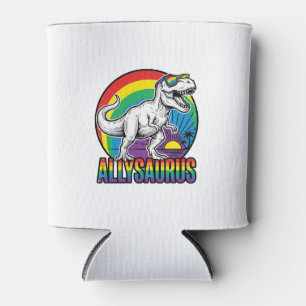 Allysaurus Regenbogen-Dinosaurier Vintage-T-Shirt- Dosenkühler