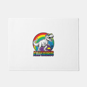 Allysaurus Regenbogen-Dinosaurier Vintage-T-Shirt- Fußmatte