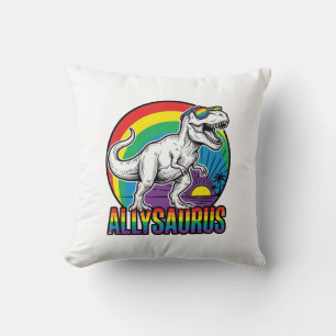 Allysaurus Regenbogen-Dinosaurier Vintage-T-Shirt- Kissen