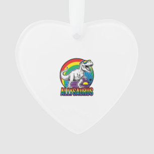 Allysaurus Regenbogen-Dinosaurier Vintage-T-Shirt- Ornament