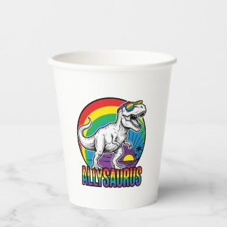 Allysaurus Regenbogen-Dinosaurier Vintage-T-Shirt- Pappbecher