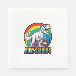 Allysaurus Regenbogen-Dinosaurier Vintage T-Shirt Serviette