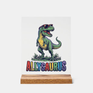 Allysaurus Vintage Dinosaur Sonnenbrille Shirt Des Acrylschild