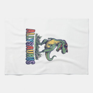 Allysaurus Vintage Dinosaur Sonnenbrille Shirt Des Geschirrtuch