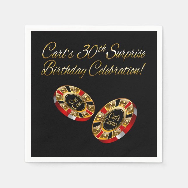 ALLYSON Casino Style Party FRAGTE ME 4 NAMEN IN CH Serviette (Vorderseite)