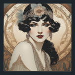 Alma A Beautiful Art Deco Woman Künstlicher Leinwanddruck<br><div class="desc">Alma ist ein wunderschöner Art Déco Flapper. Sie hat ein schönes Kopf- und Flatterkleid. Ein wunderschöner Rückschlag auf eine vergangene Zeit.</div>