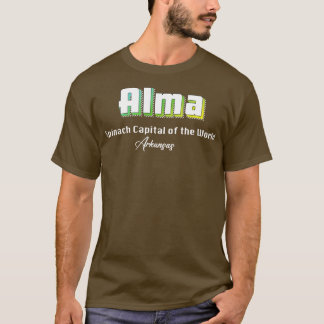 Alma Arkansas Gelber Text T-Shirt
