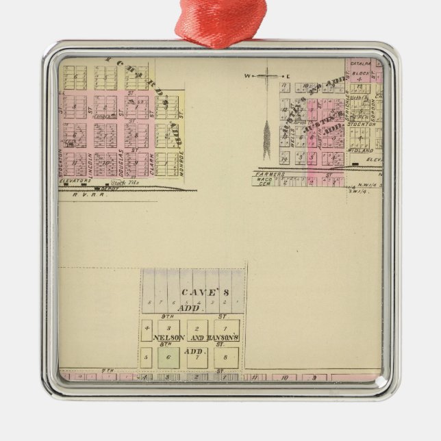 Alma, Nebraska Silbernes Ornament (Vorne)