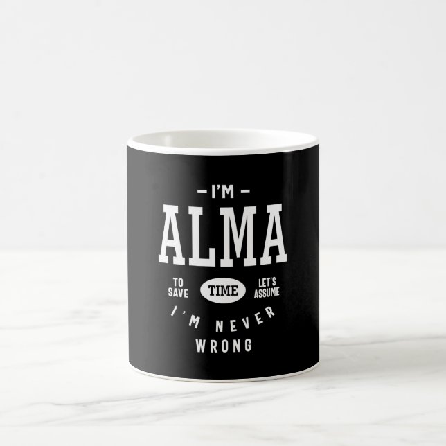 Alma Personalisiert Name Birthday Kaffeetasse (Mittel)