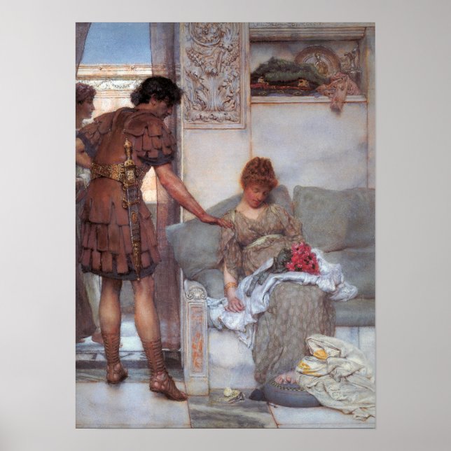 Alma-Tadema - Ein stiller Gruß Poster (Vorne)
