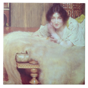 Alma-Tadema ein Zuhörer: Die Bärn-Wolldecke, Fliese