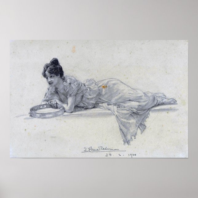 Alma-Tadema - Frauen mit Tambourin 1901 neu belebe Poster (Vorne)